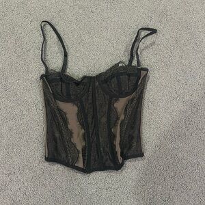 Urban Outfitters- Out From Under Modern Love Corset in Black (Size: Small)